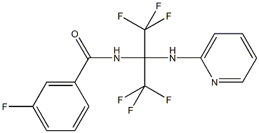 3-fluoro-N-[2,2,2-trifluoro-1-(pyridin-2-ylamino)-1-(trifluoromethyl)ethyl]benzamide Structure