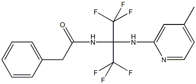 2-phenyl-N-[2,2,2-trifluoro-1-[(4-methyl-2-pyridinyl)amino]-1-(trifluoromethyl)ethyl]acetamide Structure