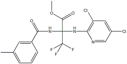 methyl 2-[(3,5-dichloro-2-pyridinyl)amino]-3,3,3-trifluoro-2-[(3-methylbenzoyl)amino]propanoate 化学構造式