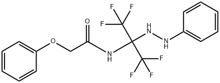 2-phenoxy-N-[2,2,2-trifluoro-1-(2-phenylhydrazino)-1-(trifluoromethyl)ethyl]acetamide 结构式