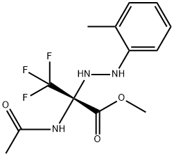 methyl 2-(acetylamino)-3,3,3-trifluoro-2-[2-(2-methylphenyl)hydrazino]propanoate 化学構造式