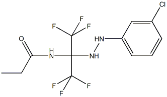 N-[1-[2-(3-chlorophenyl)hydrazino]-2,2,2-trifluoro-1-(trifluoromethyl)ethyl]propanamide Structure