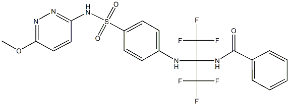 N-[2,2,2-trifluoro-1-(4-{[(6-methoxy-3-pyridazinyl)amino]sulfonyl}anilino)-1-(trifluoromethyl)ethyl]benzamide,489420-71-5,结构式