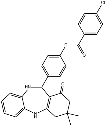 489423-70-3 4-(3,3-dimethyl-1-oxo-2,3,4,5,10,11-hexahydro-1H-dibenzo[b,e][1,4]diazepin-11-yl)phenyl 4-chlorobenzoate