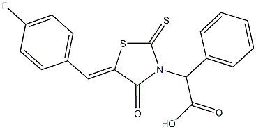 [5-(4-fluorobenzylidene)-4-oxo-2-thioxo-1,3-thiazolidin-3-yl](phenyl)acetic acid,489423-71-4,结构式