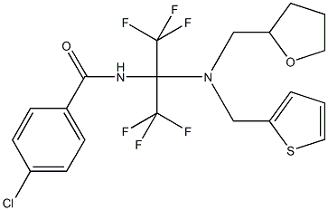 4-chloro-N-[2,2,2-trifluoro-1-[(tetrahydrofuran-2-ylmethyl)(thien-2-ylmethyl)amino]-1-(trifluoromethyl)ethyl]benzamide Structure