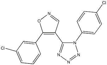 1-(4-chlorophenyl)-5-[5-(3-chlorophenyl)isoxazol-4-yl]-1H-tetraazole,489433-54-7,结构式