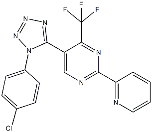 5-[1-(4-chlorophenyl)-1H-tetraazol-5-yl]-2-pyridin-2-yl-4-(trifluoromethyl)pyrimidine,489433-55-8,结构式