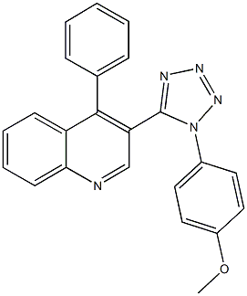 3-{1-[4-(methyloxy)phenyl]-1H-tetraazol-5-yl}-4-phenylquinoline 化学構造式