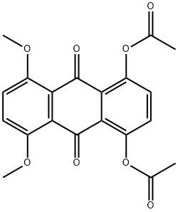 4-(acetyloxy)-5,8-dimethoxy-9,10-dioxo-9,10-dihydro-1-anthracenyl acetate Struktur