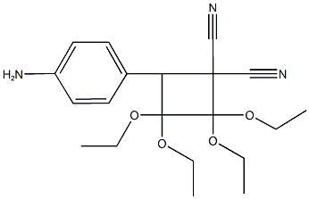 4-(4-aminophenyl)-2,2,3,3-tetraethoxy-1,1-cyclobutanedicarbonitrile,489433-97-8,结构式