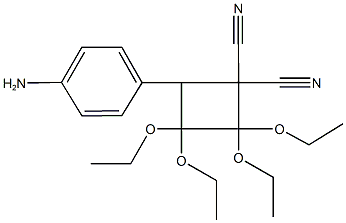 4-(4-aminophenyl)-2,2,3,3-tetraethoxy-1,1-cyclobutanedicarbonitrile Structure