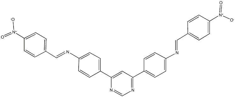 4,6-bis[4-({4-nitrobenzylidene}amino)phenyl]pyrimidine Structure