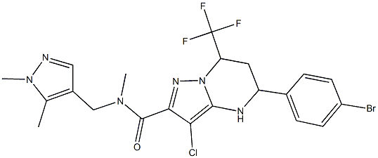 5-(4-bromophenyl)-3-chloro-N-[(1,5-dimethyl-1H-pyrazol-4-yl)methyl]-N-methyl-7-(trifluoromethyl)-4,5,6,7-tetrahydropyrazolo[1,5-a]pyrimidine-2-carboxamide Structure