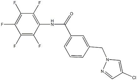 489449-36-7 3-[(4-chloro-1H-pyrazol-1-yl)methyl]-N-(2,3,4,5,6-pentafluorophenyl)benzamide