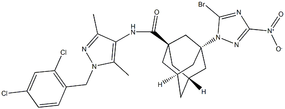 489449-65-2 3-{5-bromo-3-nitro-1H-1,2,4-triazol-1-yl}-N-[1-(2,4-dichlorobenzyl)-3,5-dimethyl-1H-pyrazol-4-yl]-1-adamantanecarboxamide