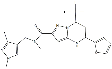 N-[(1,3-dimethyl-1H-pyrazol-4-yl)methyl]-5-(2-furyl)-N-methyl-7-(trifluoromethyl)-4,5,6,7-tetrahydropyrazolo[1,5-a]pyrimidine-2-carboxamide,489449-88-9,结构式