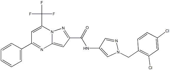 N-[1-(2,4-dichlorobenzyl)-1H-pyrazol-4-yl]-5-phenyl-7-(trifluoromethyl)pyrazolo[1,5-a]pyrimidine-2-carboxamide|