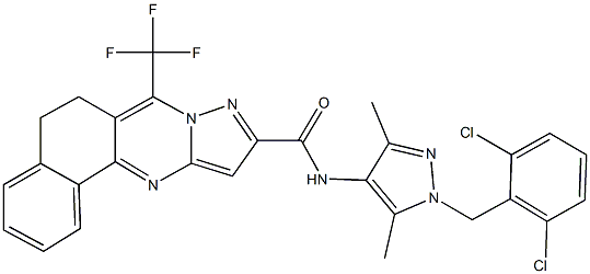 N-[1-(2,6-dichlorobenzyl)-3,5-dimethyl-1H-pyrazol-4-yl]-7-(trifluoromethyl)-5,6-dihydrobenzo[h]pyrazolo[5,1-b]quinazoline-10-carboxamide Structure