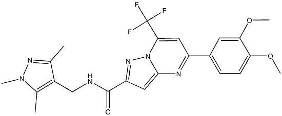 5-(3,4-dimethoxyphenyl)-7-(trifluoromethyl)-N-[(1,3,5-trimethyl-1H-pyrazol-4-yl)methyl]pyrazolo[1,5-a]pyrimidine-2-carboxamide|