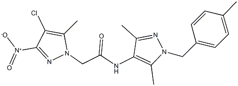 489450-43-3 2-{4-chloro-3-nitro-5-methyl-1H-pyrazol-1-yl}-N-[3,5-dimethyl-1-(4-methylbenzyl)-1H-pyrazol-4-yl]acetamide