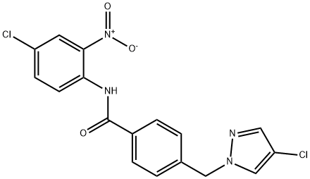 N-{4-chloro-2-nitrophenyl}-4-[(4-chloro-1H-pyrazol-1-yl)methyl]benzamide Structure