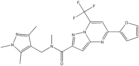 489450-77-3 5-(2-furyl)-N-methyl-7-(trifluoromethyl)-N-[(1,3,5-trimethyl-1H-pyrazol-4-yl)methyl]pyrazolo[1,5-a]pyrimidine-2-carboxamide