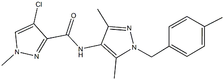 4-chloro-N-[3,5-dimethyl-1-(4-methylbenzyl)-1H-pyrazol-4-yl]-1-methyl-1H-pyrazole-3-carboxamide Struktur