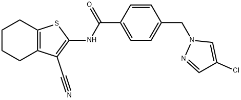 4-[(4-chloro-1H-pyrazol-1-yl)methyl]-N-(3-cyano-4,5,6,7-tetrahydro-1-benzothien-2-yl)benzamide|
