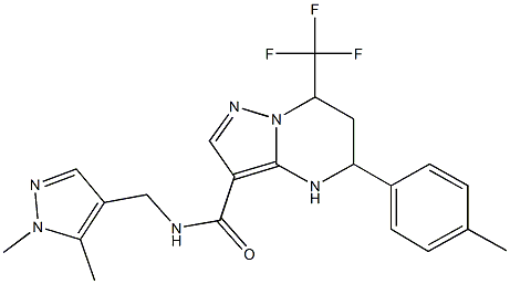 N-[(1,5-dimethyl-1H-pyrazol-4-yl)methyl]-5-(4-methylphenyl)-7-(trifluoromethyl)-4,5,6,7-tetrahydropyrazolo[1,5-a]pyrimidine-3-carboxamide Struktur