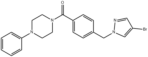 1-{4-[(4-bromo-1H-pyrazol-1-yl)methyl]benzoyl}-4-phenylpiperazine Structure