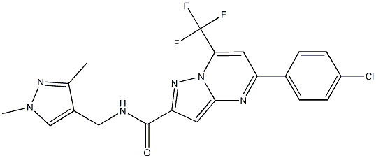 5-(4-chlorophenyl)-N-[(1,3-dimethyl-1H-pyrazol-4-yl)methyl]-7-(trifluoromethyl)pyrazolo[1,5-a]pyrimidine-2-carboxamide,489451-23-2,结构式