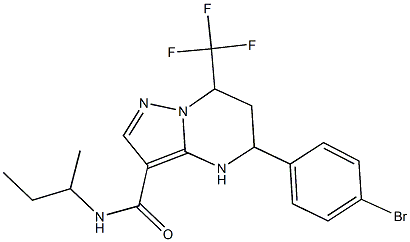 5-(4-bromophenyl)-N-(sec-butyl)-7-(trifluoromethyl)-4,5,6,7-tetrahydropyrazolo[1,5-a]pyrimidine-3-carboxamide,489451-60-7,结构式