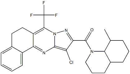 11-chloro-10-[(8-methyloctahydro-1(2H)-quinolinyl)carbonyl]-7-(trifluoromethyl)-5,6-dihydrobenzo[h]pyrazolo[5,1-b]quinazoline Structure