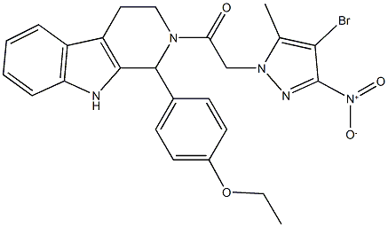 2-({4-bromo-3-nitro-5-methyl-1H-pyrazol-1-yl}acetyl)-1-(4-ethoxyphenyl)-2,3,4,9-tetrahydro-1H-beta-carboline,489452-03-1,结构式