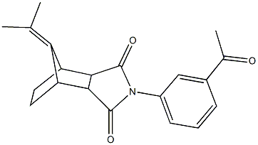 4-(3-acetylphenyl)-10-(1-methylethylidene)-4-azatricyclo[5.2.1.0~2,6~]decane-3,5-dione Structure