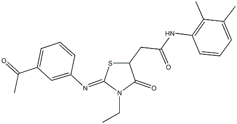 2-{2-[(3-acetylphenyl)imino]-3-ethyl-4-oxo-1,3-thiazolidin-5-yl}-N-(2,3-dimethylphenyl)acetamide|