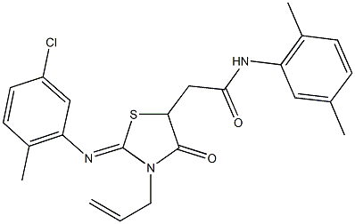 489454-31-1 2-{3-allyl-2-[(5-chloro-2-methylphenyl)imino]-4-oxo-1,3-thiazolidin-5-yl}-N-(2,5-dimethylphenyl)acetamide