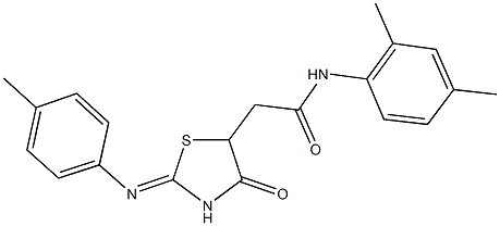 489454-42-4 N-(2,4-dimethylphenyl)-2-{2-[(4-methylphenyl)imino]-4-oxo-1,3-thiazolidin-5-yl}acetamide