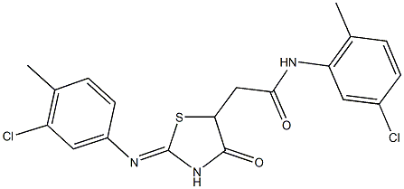 489454-43-5 N-(5-chloro-2-methylphenyl)-2-{2-[(3-chloro-4-methylphenyl)imino]-4-oxo-1,3-thiazolidin-5-yl}acetamide