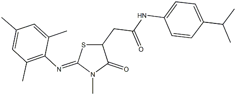 N-(4-isopropylphenyl)-2-[2-(mesitylimino)-3-methyl-4-oxo-1,3-thiazolidin-5-yl]acetamide Structure