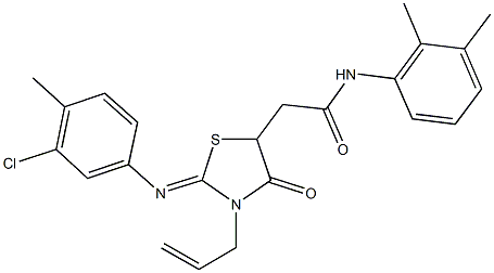 2-{3-allyl-2-[(3-chloro-4-methylphenyl)imino]-4-oxo-1,3-thiazolidin-5-yl}-N-(2,3-dimethylphenyl)acetamide Structure