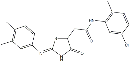 N-(5-chloro-2-methylphenyl)-2-{2-[(3,4-dimethylphenyl)imino]-4-oxo-1,3-thiazolidin-5-yl}acetamide|