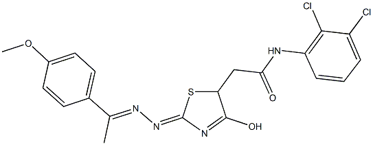 N-(2,3-dichlorophenyl)-2-(4-hydroxy-2-{[1-(4-methoxyphenyl)ethylidene]hydrazono}-2,5-dihydro-1,3-thiazol-5-yl)acetamide Structure