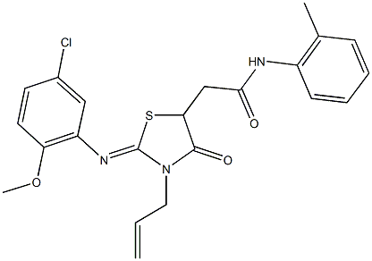 2-{3-allyl-2-[(5-chloro-2-methoxyphenyl)imino]-4-oxo-1,3-thiazolidin-5-yl}-N-(2-methylphenyl)acetamide Structure