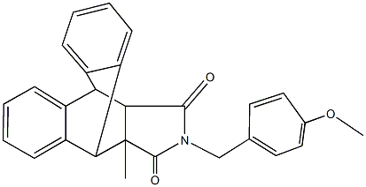 17-(4-methoxybenzyl)-15-methyl-17-azapentacyclo[6.6.5.0~2,7~.0~9,14~.0~15,19~]nonadeca-2,4,6,9,11,13-hexaene-16,18-dione 化学構造式