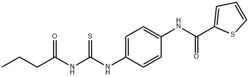 N-(4-{[(butyrylamino)carbothioyl]amino}phenyl)-2-thiophenecarboxamide Struktur
