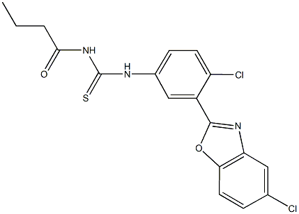 N-butyryl-N'-[4-chloro-3-(5-chloro-1,3-benzoxazol-2-yl)phenyl]thiourea|