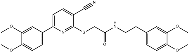 489461-89-4 2-{[3-cyano-6-(3,4-dimethoxyphenyl)pyridin-2-yl]sulfanyl}-N-[2-(3,4-dimethoxyphenyl)ethyl]acetamide