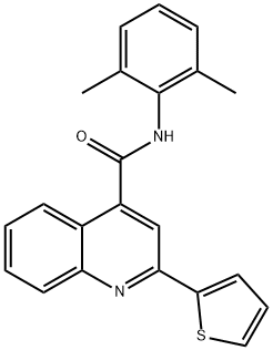 N-(2,6-dimethylphenyl)-2-(2-thienyl)-4-quinolinecarboxamide 化学構造式